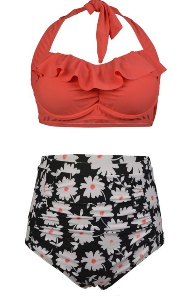 PZZ Beach High Waisted Halter Bikini